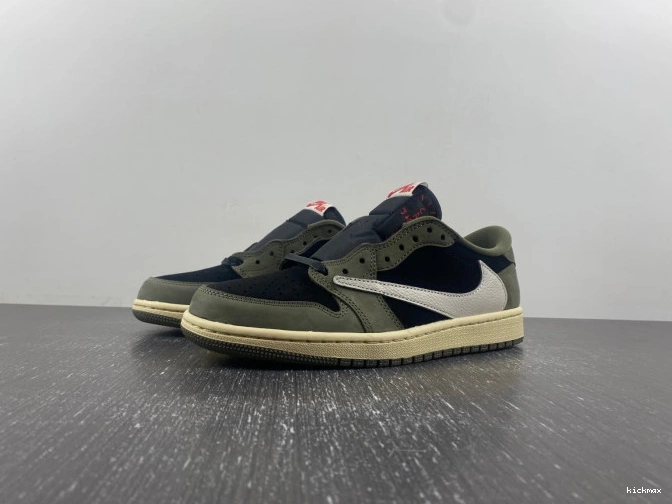 Rep OG DM7866-002 AIR 'BLACK TRAVIS JORDAN 1 X OLIVE' LOW SCOTT SP 0807